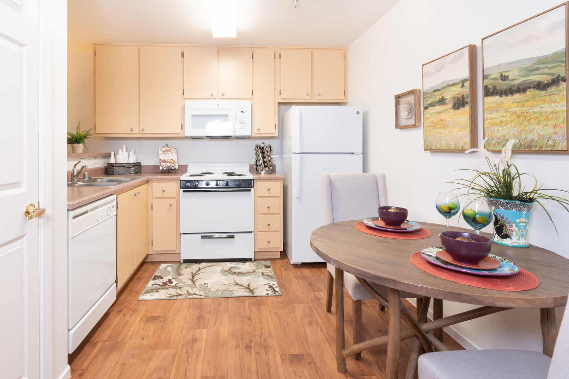 Spacious kitchen with energy-efficient appliances in a Carefree apartment home