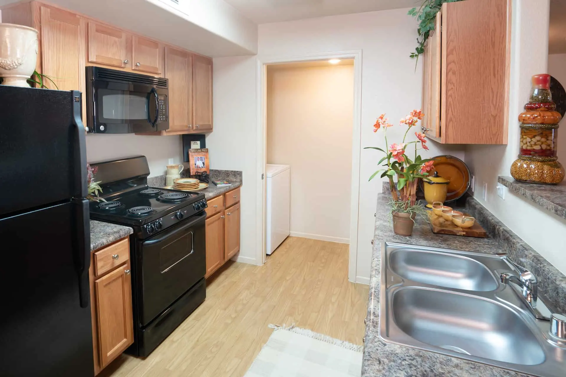 Spacious apartment kitchen in a Willows senior apartment home