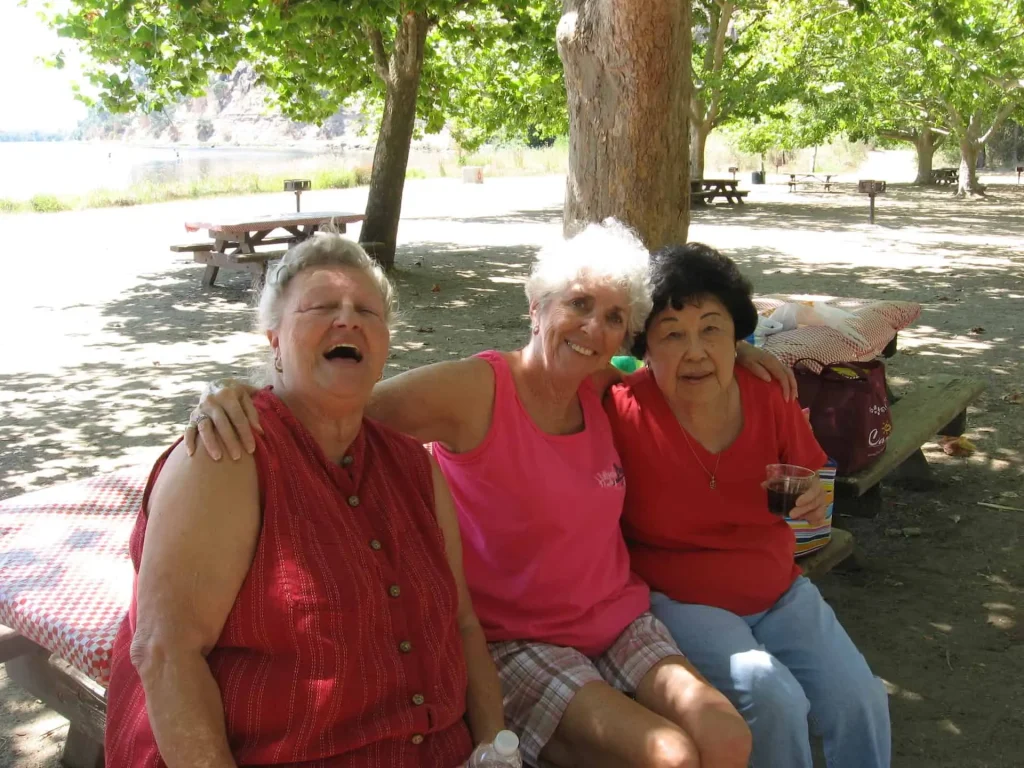 Carefree residents enjoying a community gathering