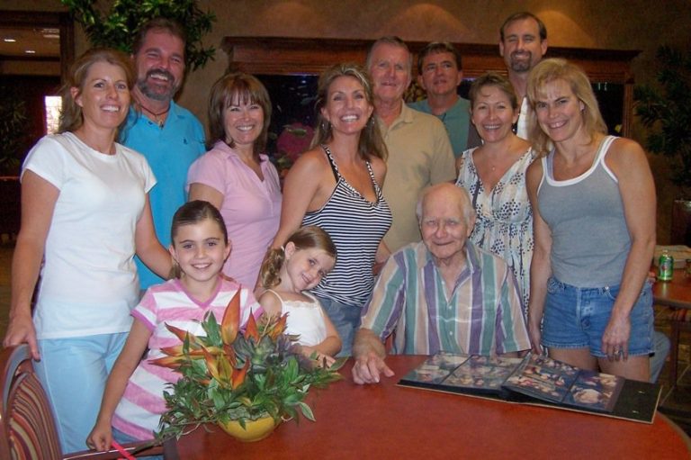 Residents and family celebrating together