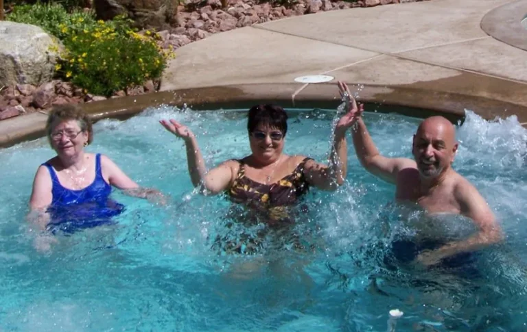 Water fun in the Mediterranean-inspired pool area