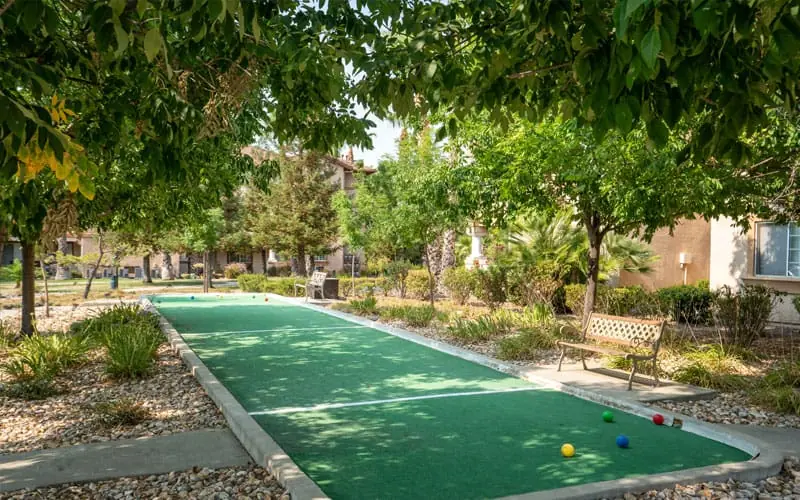 Bocce ball court at Carefree Senior Living at North Natomas