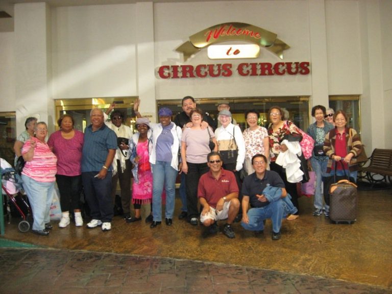Seniors exploring the city on a community outing